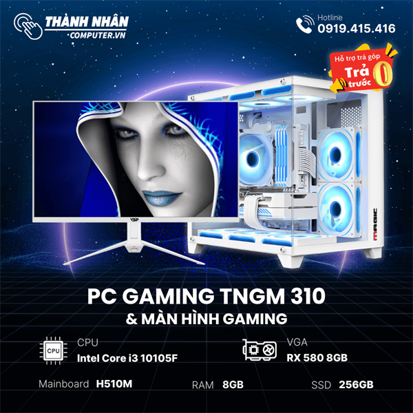 PC Gaming TNGM- 310/510/710 Intel Core i3 10105F/i5 10400F/i7 10700F - Ram 8GB - SSD 256GB VGA RX 580 8GB.